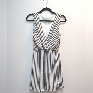 Anthropology Stripped Flowy Dress Pink Owl